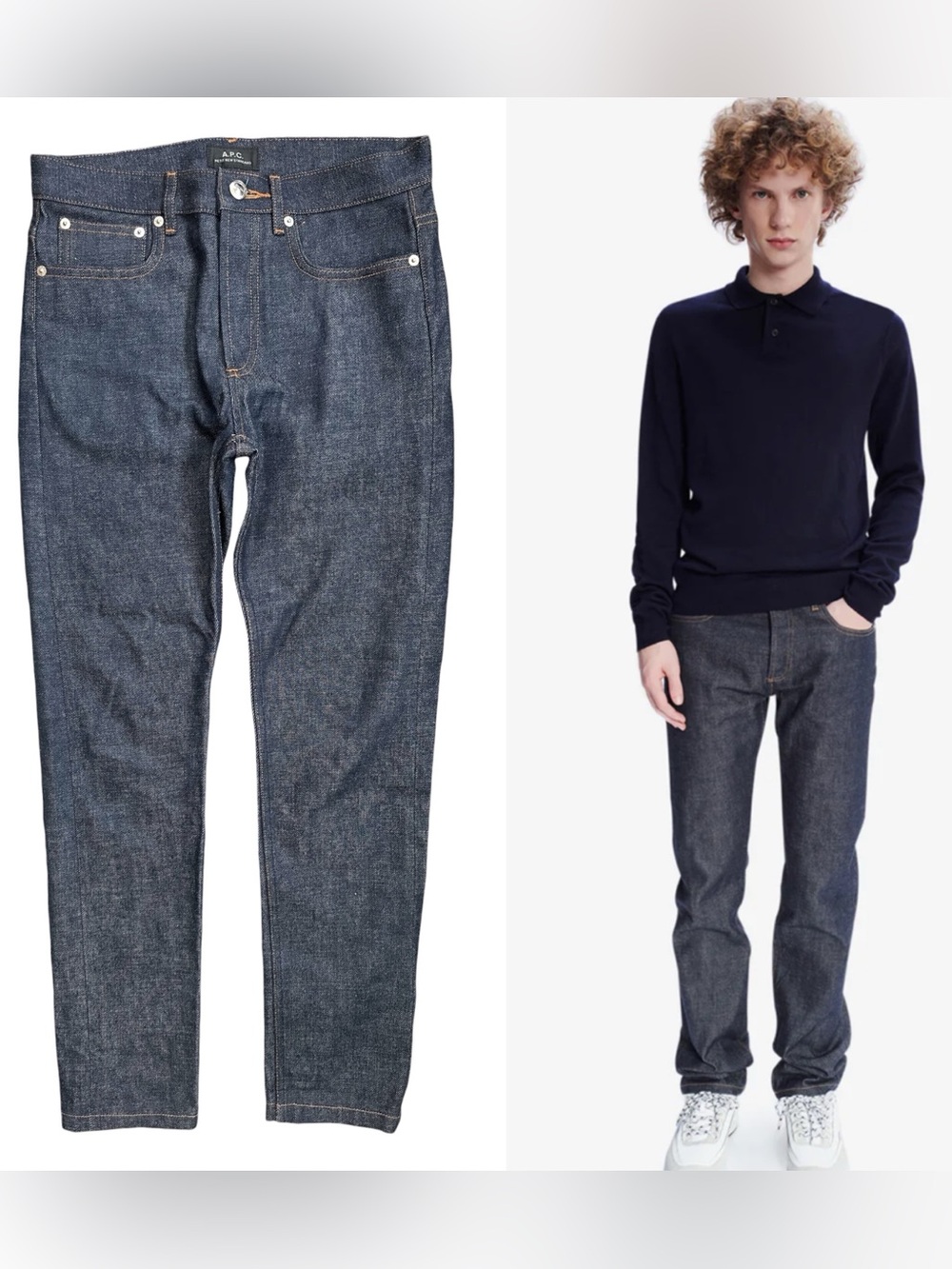 A.P.C Petit New Standard Raw Indigo Japanese Selvedge Slim Tapered Jeans Size 28